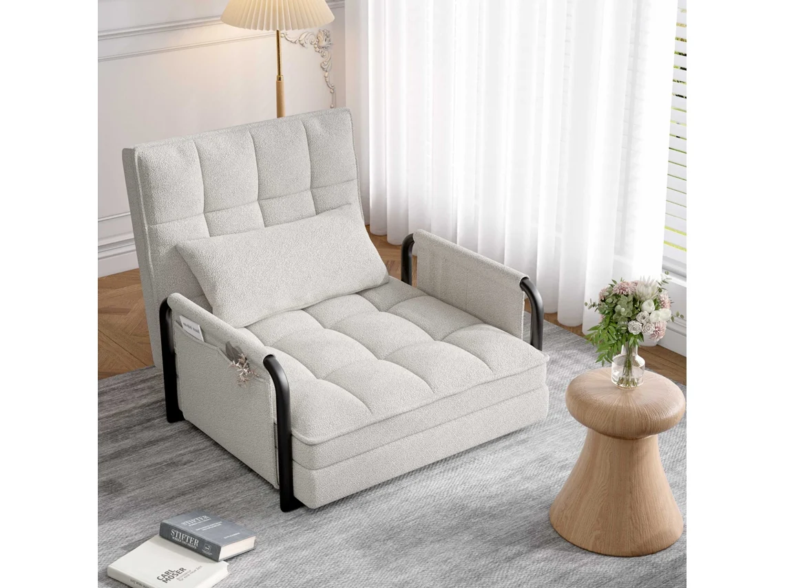 Sofá Cama, Poltrona Cama Dobrável 4 Em 1, Poltrona Reclinável Com Encosto Ajustável, Cadeira Para Cama Individual, Para Quarto E Sala De Estar Mexus