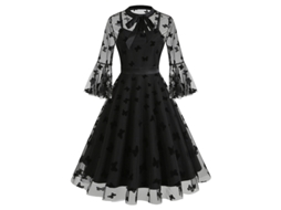Roupas de Natal Retrô Malha Bordado Patchwork Vestido de Duas Peças L
