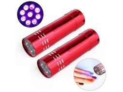 2 Unidades de Mini Lanterna Led Portátil com Lâmpada Uv para Secagem Rápida Gel Unhas GOKOCO (prateada)
