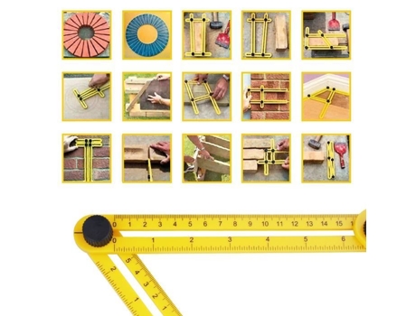 Angle Izer Quatro Lados Régua Metro Instrumento Deslizadores De Mecanismo Amarelo Savfy