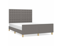 Bed Frame With Headboard, Bed Frames With Headboards Vidaxl Cinzeto Tecido (140 X 190 Cm)
