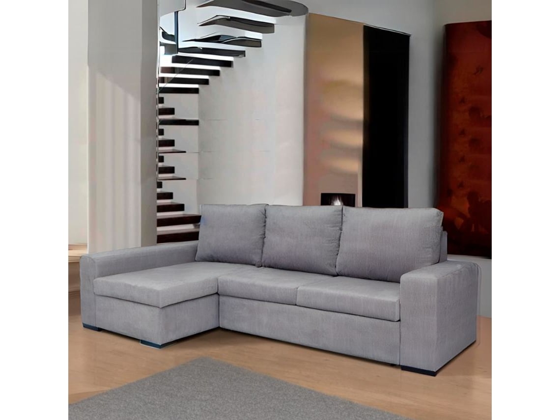 Sofá Chaise Longue Itália - Esquerdo - Cinza (260x150 cm)