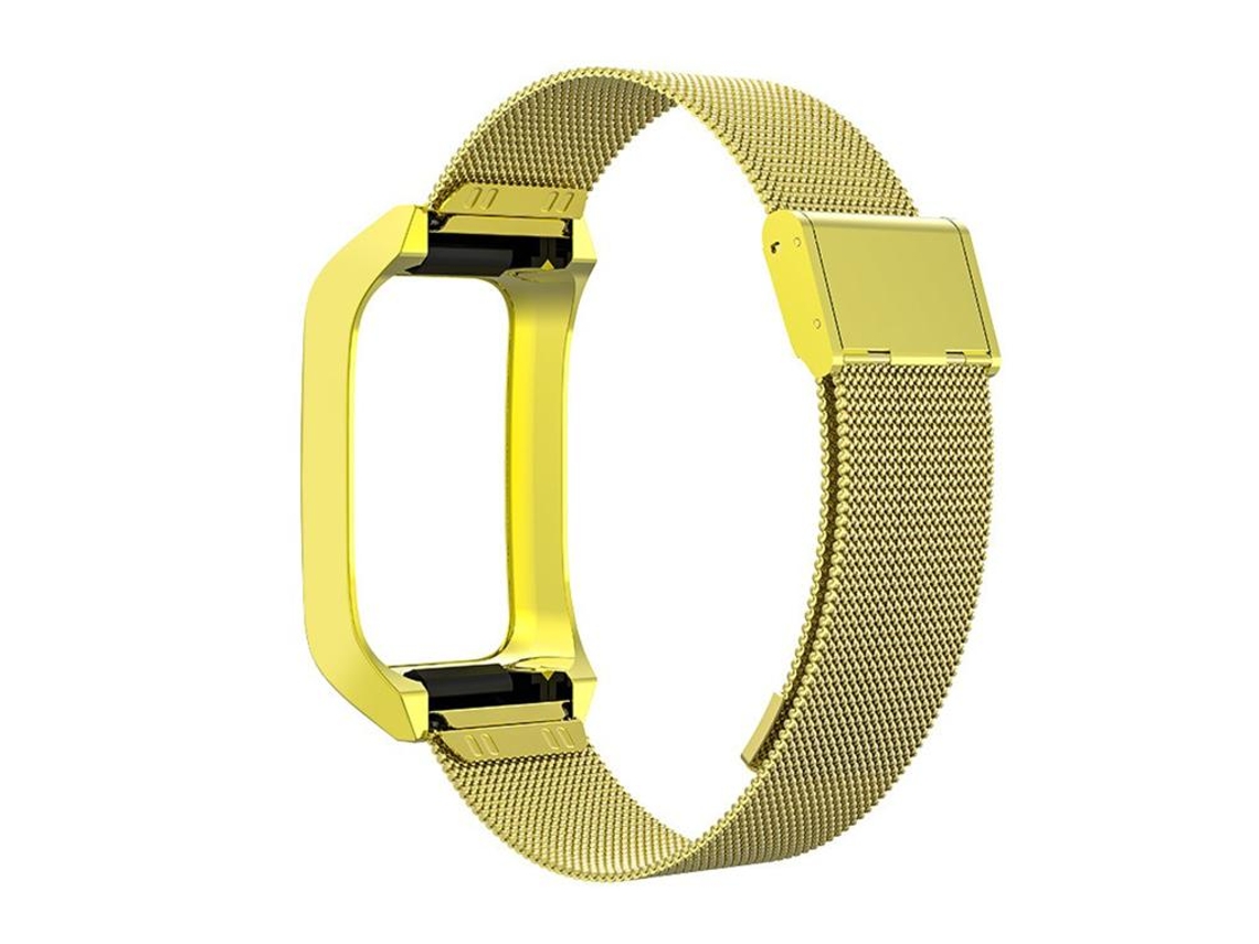 Bracelete Para Xiaomi Mi Band 7 Pro - Metal - Fivela Milanesa Integrada - Estrutura Em Aço Inoxidável Dourada
