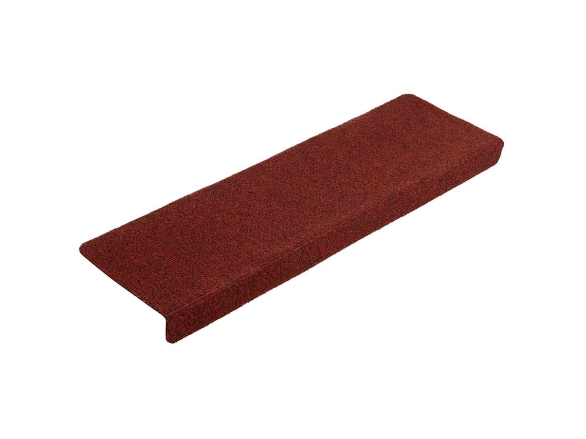 Conjunto de 5 Tapetes de Escada Autoadesivos Vermelho Bordô com Borda Retangular MAISON EXCLUSIVE (65x21x4 cm)