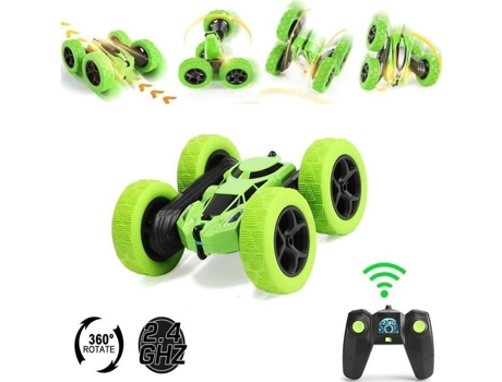 Carro de Controle Remoto Rc 2.4Ghz Dupla Face 360 Graus Girado Carro Off-Road 4Wd Presente Infantil Verde BOROFONE