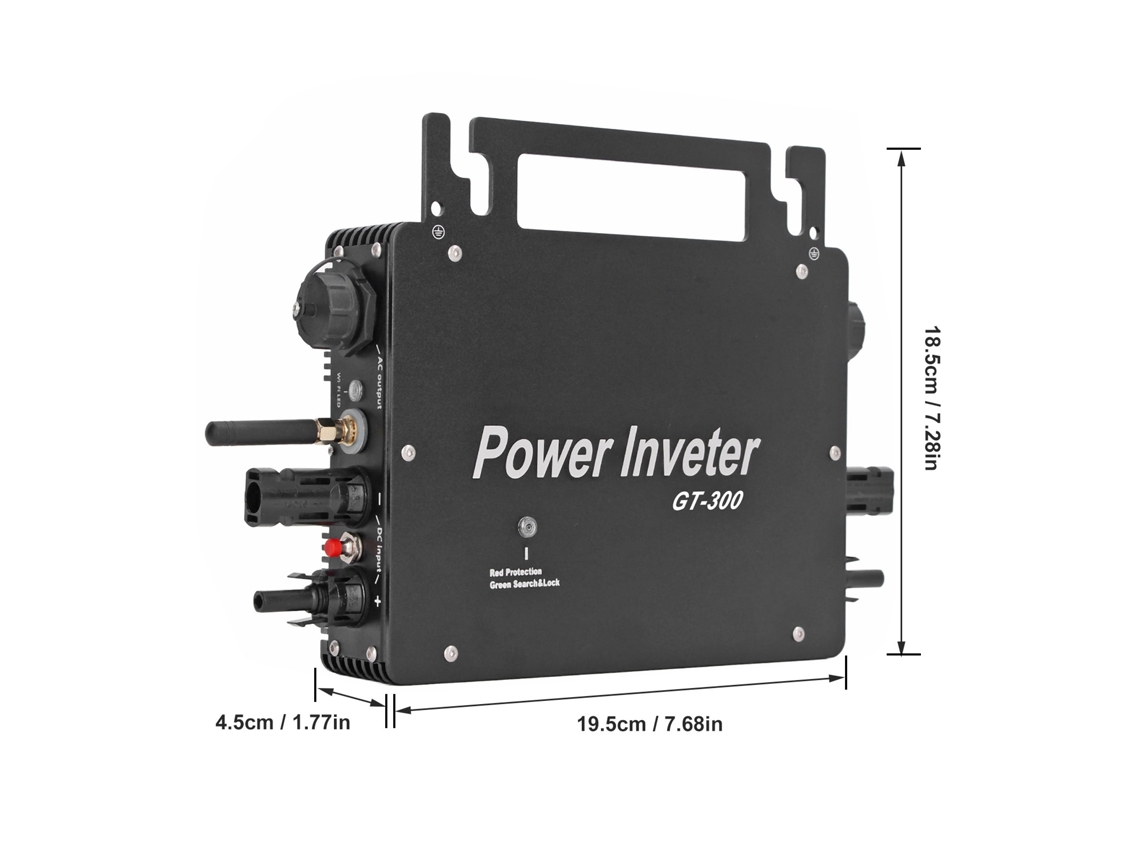 Inversor Micro Solar Grid Tie 300w Wifi 1fase