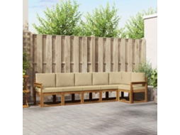 Vidaxl Conjunto De Sofás Para Exterior 6 Unid. Natural E Bege