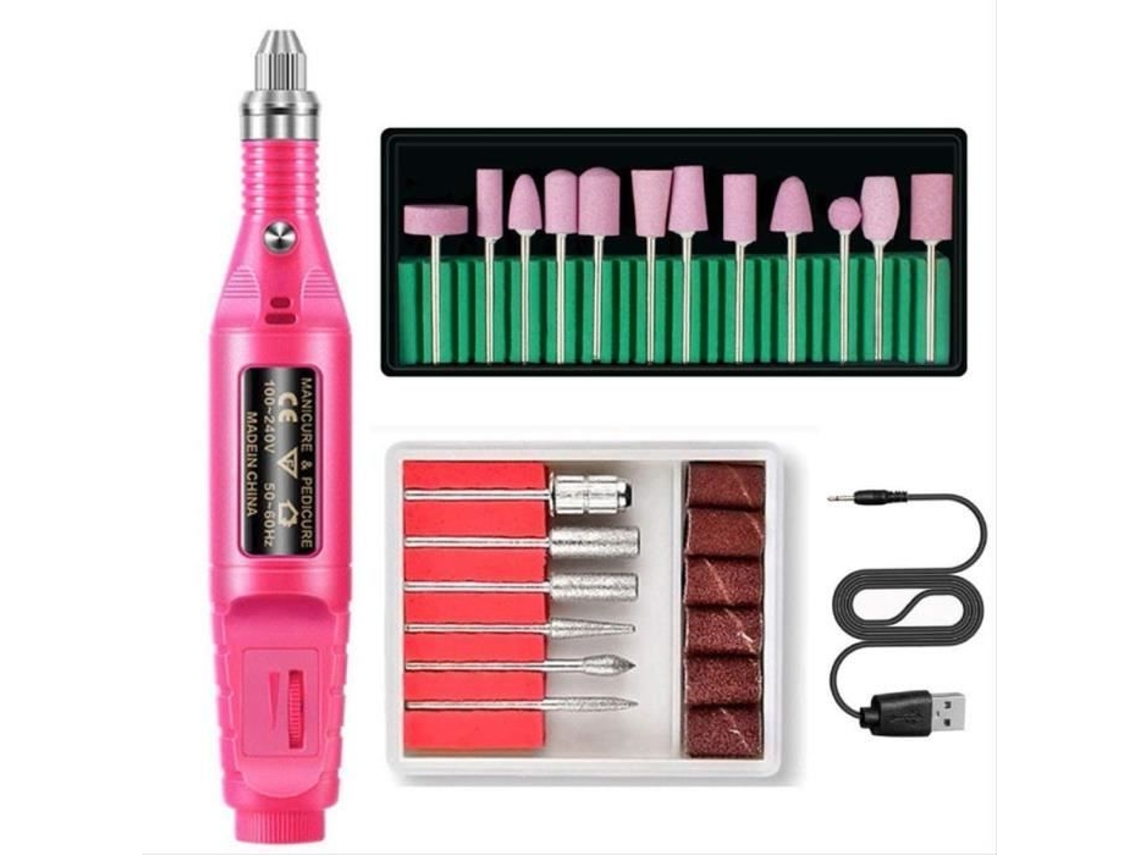 Lixa de unha elétrica, kit profissional de manicure e pedicure, lixa de unha com estojo de manicure 154 S/MARCA