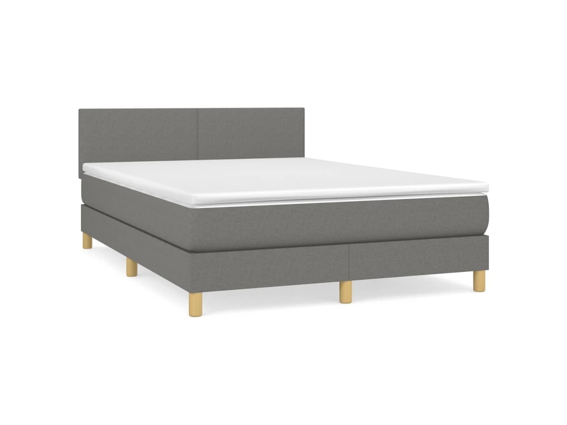 Box Spring Bed, Box Spring Beds Vidaxl Cinzeto Tecido (140 X 190 Cm)