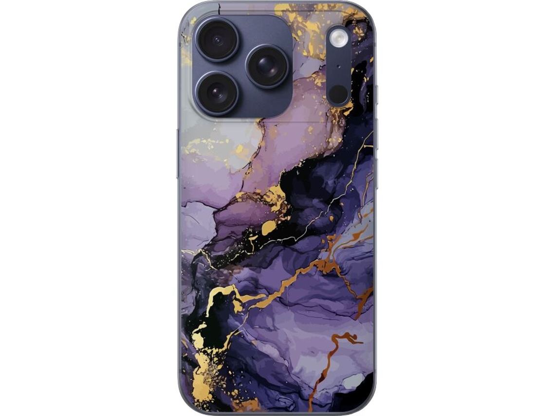 Capa Para Celular Compatível Com Apple Iphone 17 Pro, Estampa De Mármore Roxo.