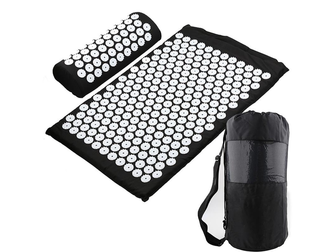 Tapete Com Pontas+ Almofada Para Maior Bem, Estar, Almofada Com Pontas Preta