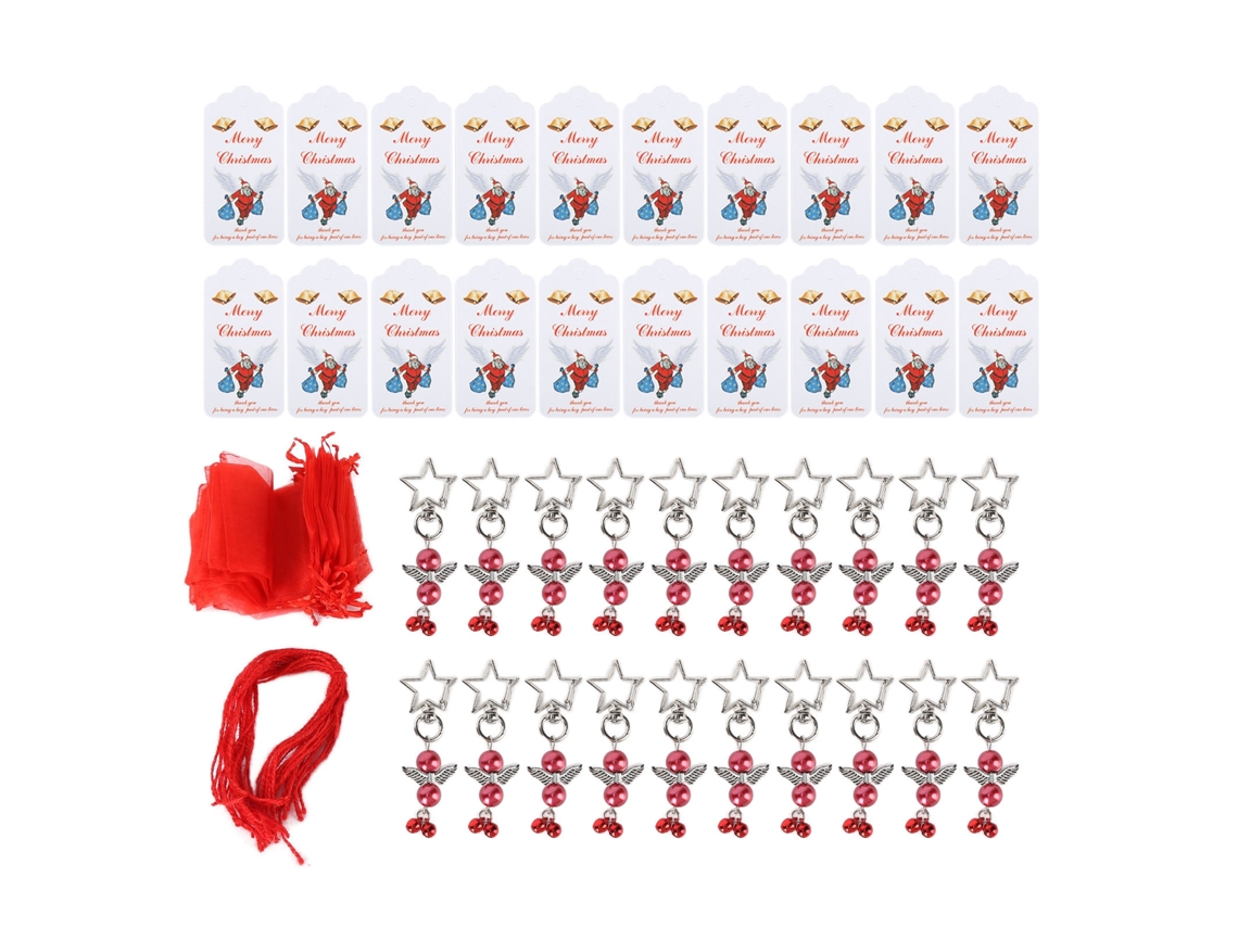 Laxiscreed Pack De 20 Chaveiros Estrela De Anjo Para Decoração Natal E Presente De Festa