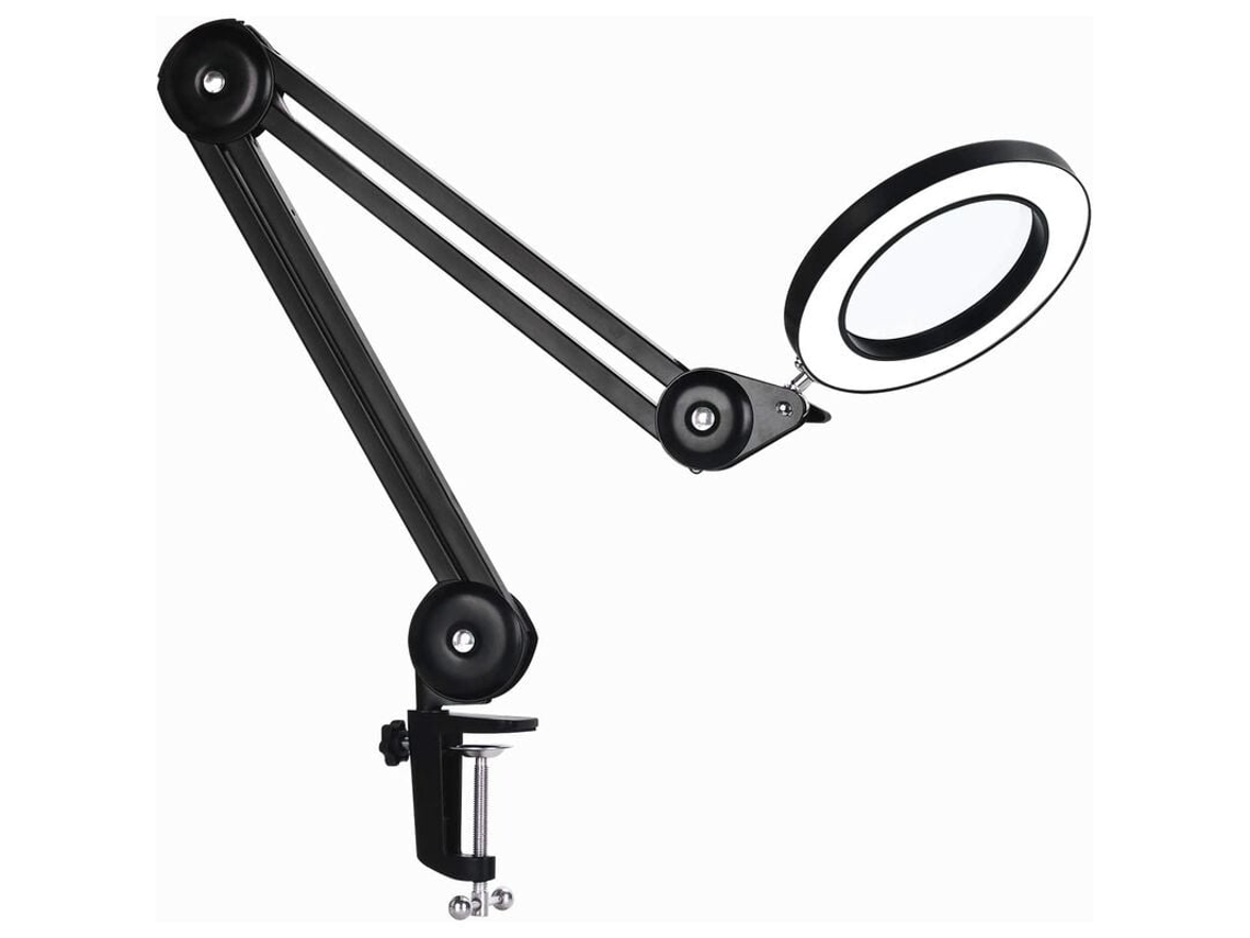 Escolha Do Artesão Luminária De Mesa Com Lente De Aumento 5x, Luzes Led De Baixo Consumo Com 3 Modos De Cor, Braço Articulado Aju Aquaforge