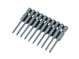 Yuru conjunto de 10 Pontas de Parafuso Cruzado Ph0 em Aço S2 50mm com Haste Hexagonal 1/4 Polegada