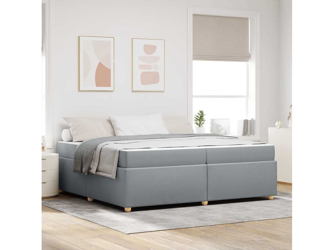 Vidaxl Estrutura Da Cama Cinzento-claro 200 X 200 Cm Tecido