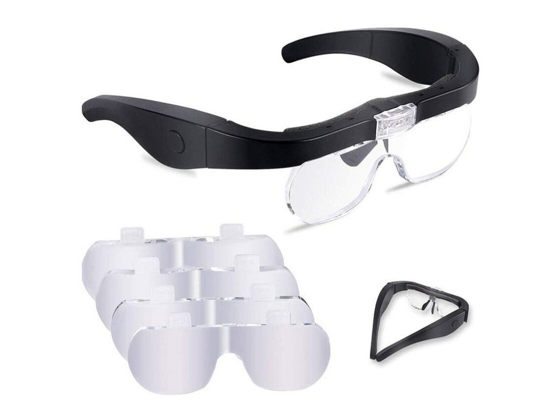 Lupa Com 2 Luzes Led, Fone De Ouvido Com Lupa Frontal. Aquaforge