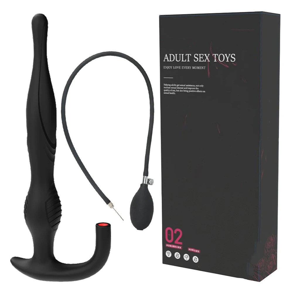 (preto) Plug Anal Inflável Dilatador Anal Brinquedo Sexual Masculino
