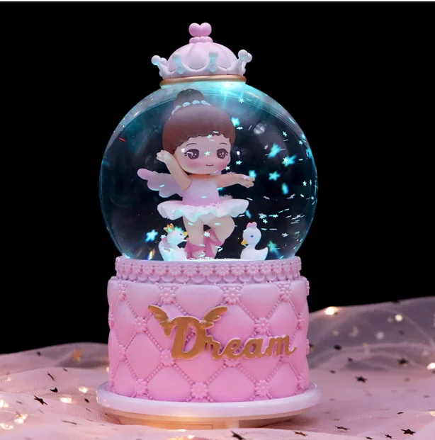 Caixa de Música Bola de Cristal com Bailarina, Presente para o Dia Dos Namorados MDUG (estilo 3)