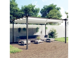 Vidaxl Gazebo De Jardim Com Telhado Retrátil 4x3 M Cor Creme
