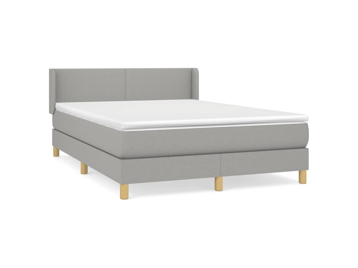 Box Spring Bed, Box Spring Beds Vidaxl Cinzeto Tecido (140 X 200 Cm)