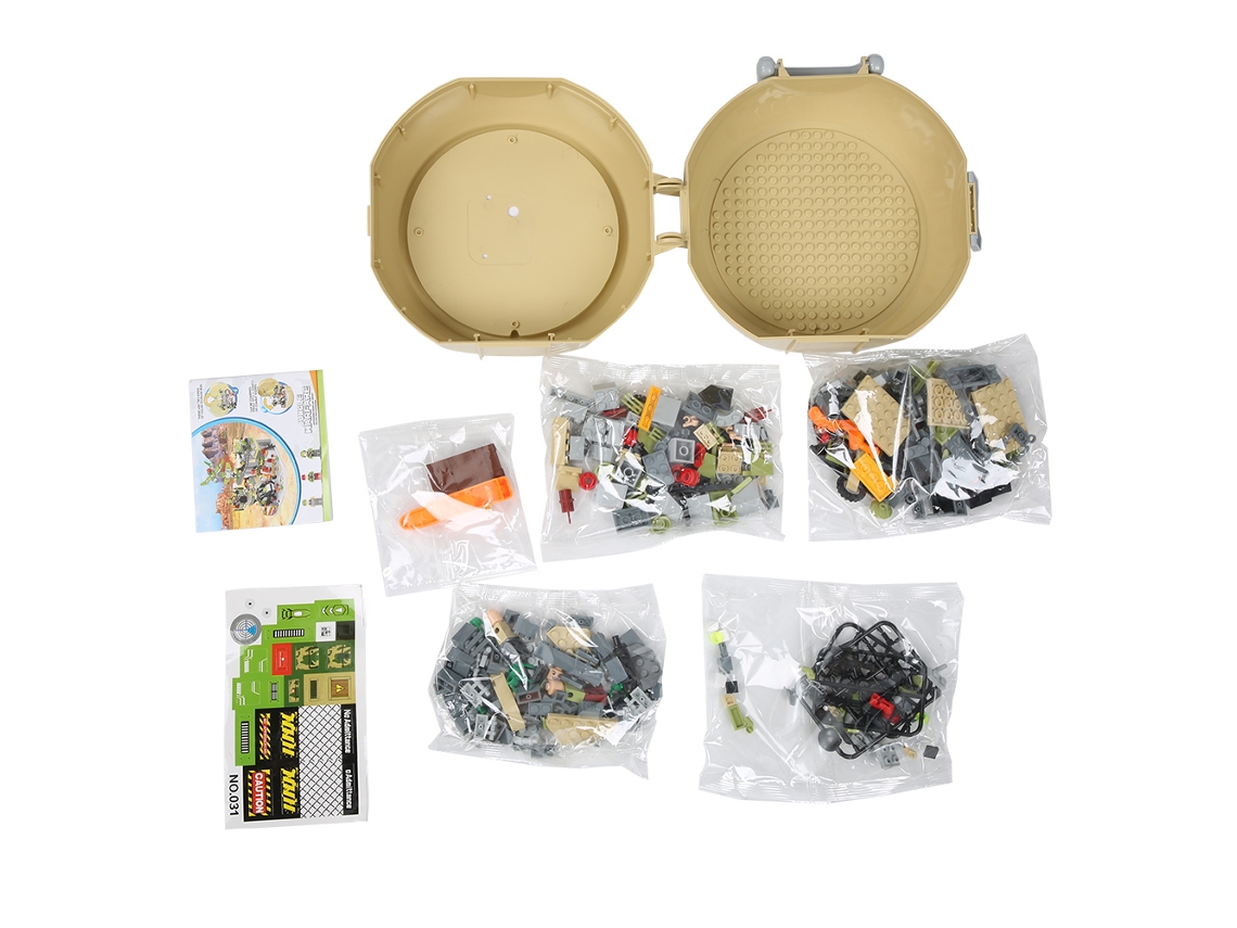 Ats brinquedo Educatsivo Caixa de Armazenamento Portátil Blocos de Construção Cena Militar Decoratsiva Presente para Crianças