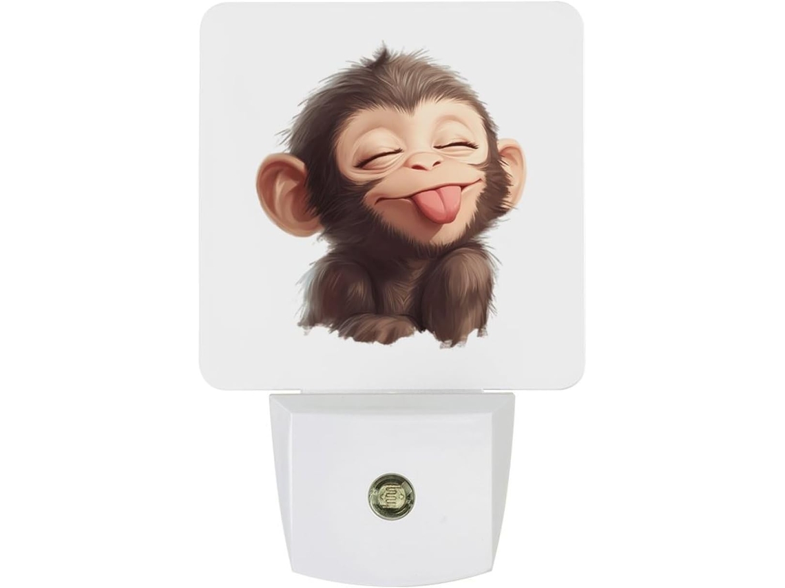 Luminária Noturna Fofa De Macaco Com A Língua Fora, Tomada, Corredor Ideal