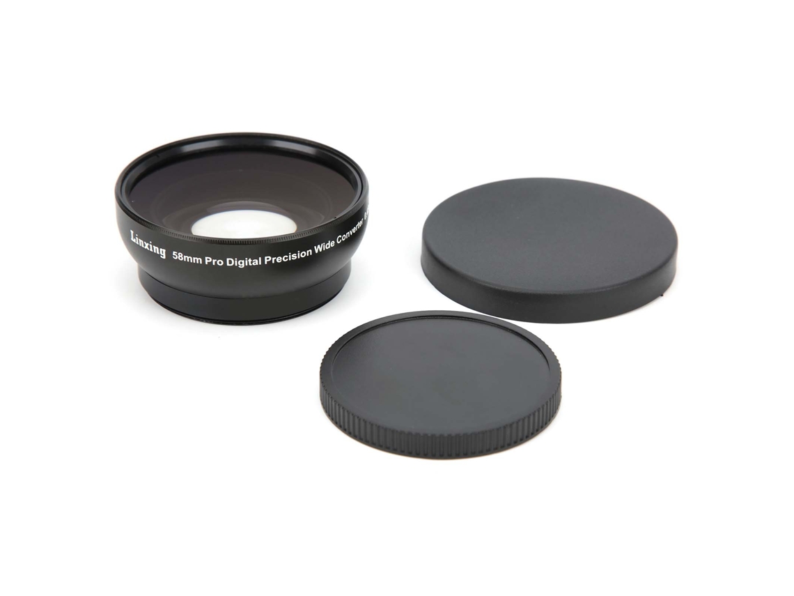 Lente Angular Universal De Cámara De Metal 0.45x 58mm Con Funda Accesorio Para Cámara
