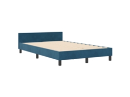 Conjunto 1 Cama Moderna Vidaxl Azul Veludo (120 X 190 Cm)
