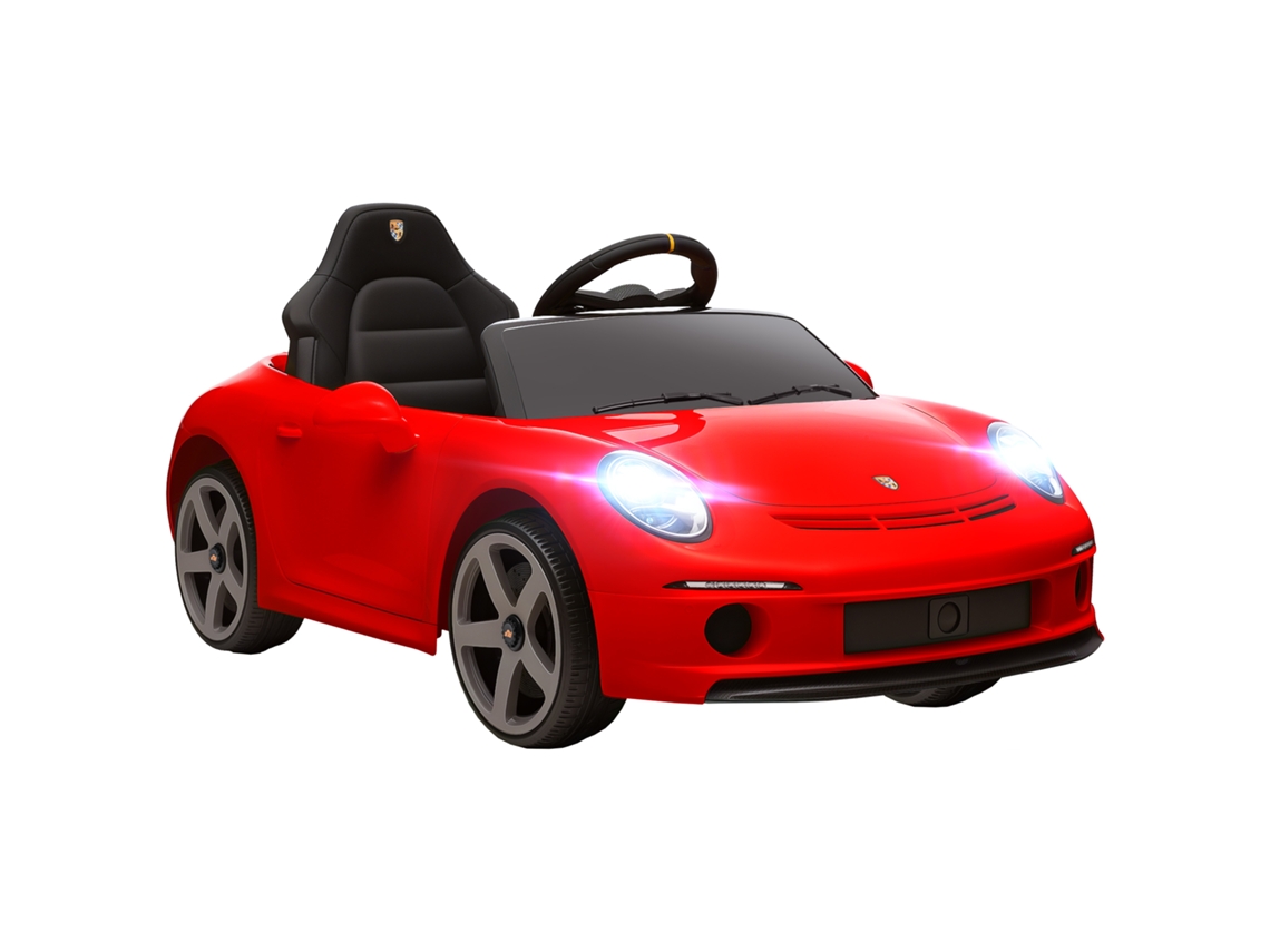 Carro para Crianças de 3 a 5 Anos com Licença Oficial Ruf Gt. Controle Remoto. Cinto de Segurança e Música. Vermelho Ge