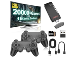 Stick de Videogame Retrô Sem Fio, Versão Atualizada com Mais de 20.000 Jogos Integrados, 18 Emuladores e Saída Hdmi 4k. GOKOCO