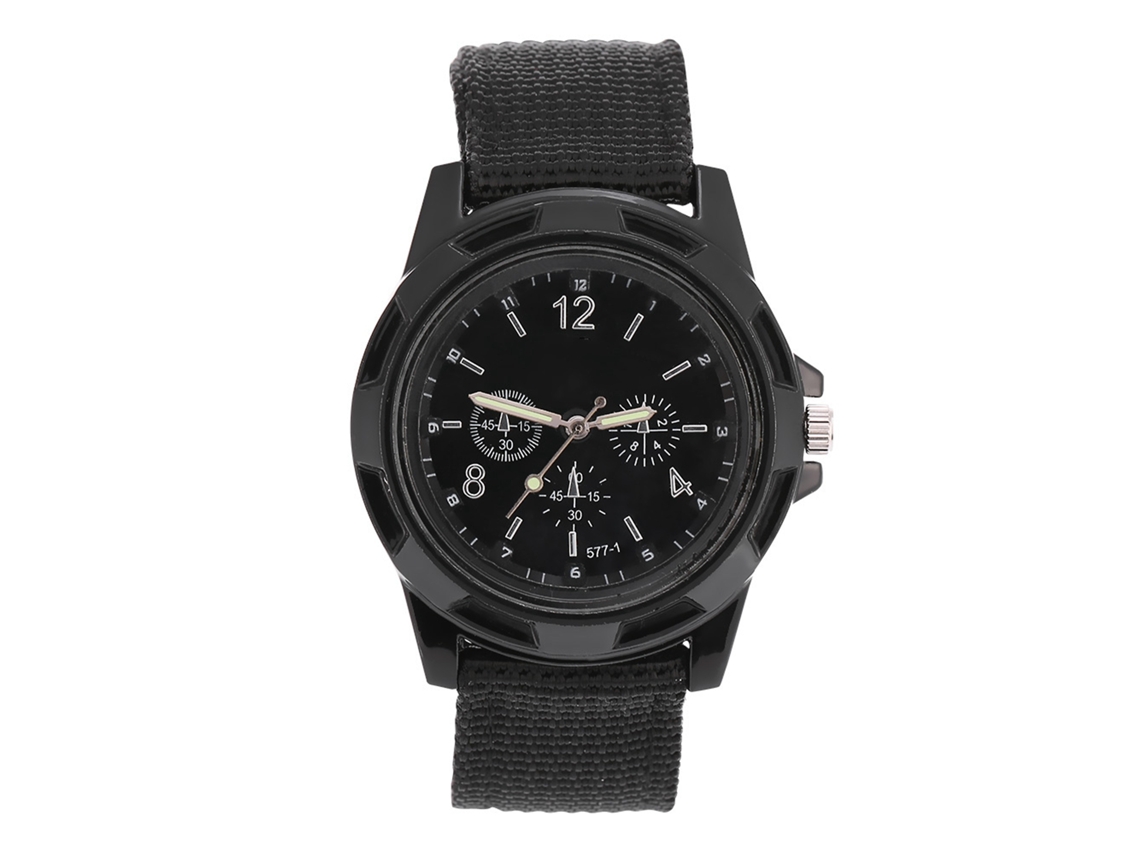 Relógio de Pulso Analógico Eletrônico Militar com Pulseira de Nylon Preto