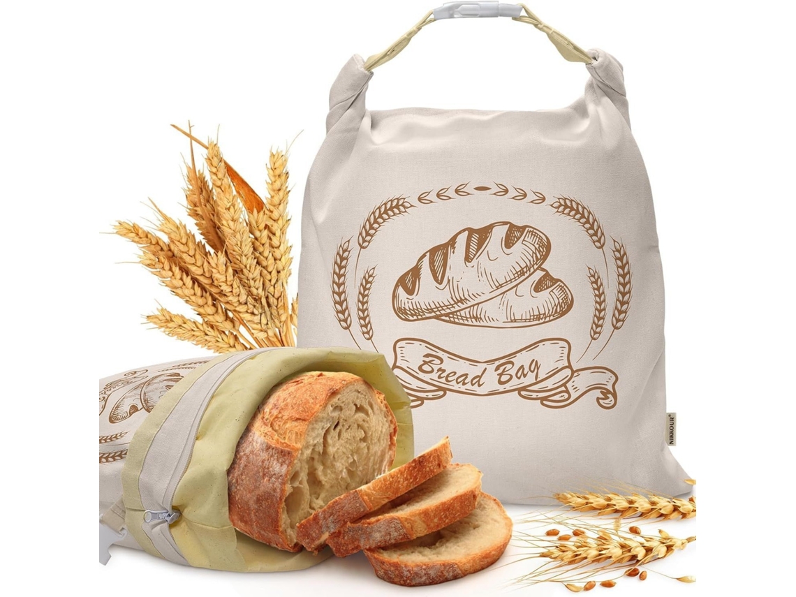 Conjunto De 2 Sacos De Pão Tamanho Xl Em Cera De Abelha Para Fermentação Natural, Reutilizáveis E Próprios Para Congelamento