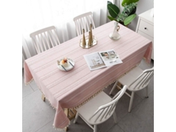 Lurelia Toalha De Mesa Retangular Algodão Linho Rosa Natural 55x79polegadas Lavável Natal
