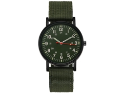 Relógio Masculino (verde Militar) Com Ponteiros Luminosos, Feito De Liga De Alumínio.
