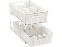 Lurelia Organizador Sob Pia, Removível, 2 Níveis, Branco, Acesso Fácil