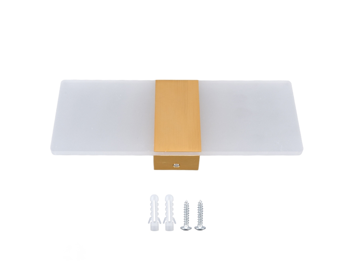 Lâmpada de Parede LED 6W 360° iluminação cima e baixo acrílico alumínio 90-265V dourado | S/MARCA