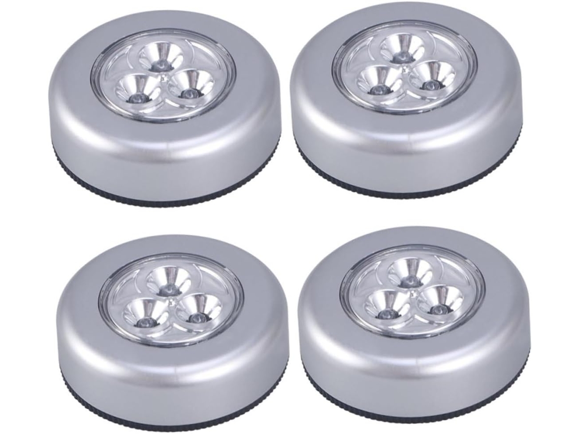 Conjunto De 4 Luzes Led Sensíveis Ao Toque Para Iluminação De Armários, Alimentadas Por Bateria.