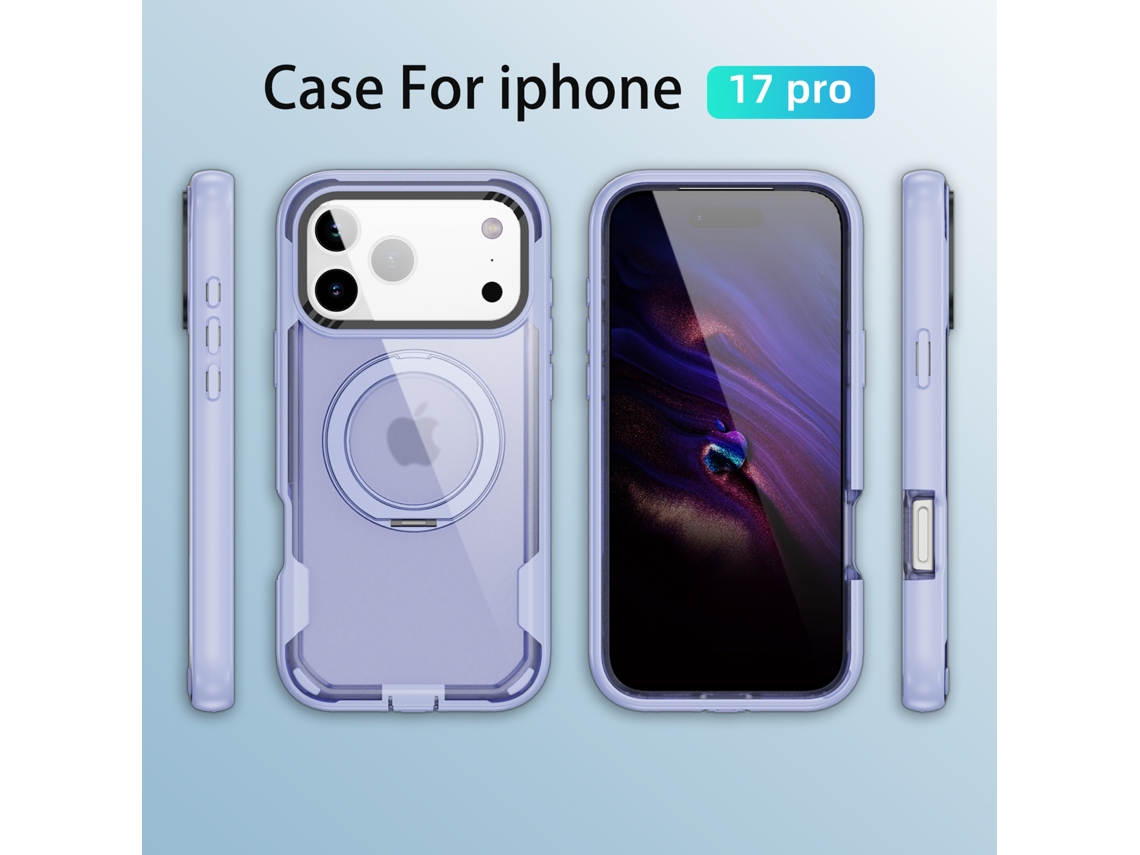 Capa Para Celular Com Suporte Magnético E Capa Protetora Para Celular Adequada Para Iphone14 Plus Azul + Azul Transparente