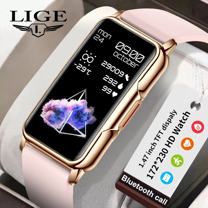 (rosa) Smartwatch Com Tela Sensível Ao Toque Completa, Chamadas Bluetooth E Rastreador De Atividades Físicas.