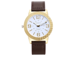 Reloj Hombre Cuarzo Analógico De Piel Casual Estilo Clásico Gaiety (marrón Oscuro)