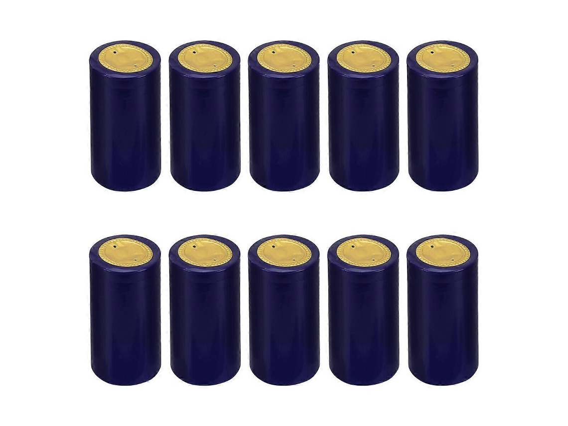 100 Taponeras Termorretráctiles de Plástico para Botellas de Vino Tinto Con Pestaña Desprendible Y Sellado Perfecto 6,3x3x3cm Azul