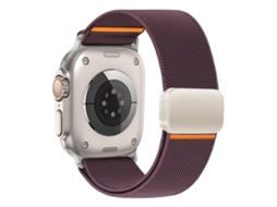 Bracelete para Apple Watch 44/45/46/49mm Nylon Elástico com Fecho Magnético Roxo Smoke XIAOMOYU