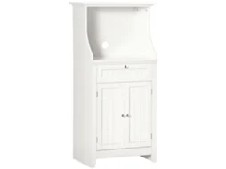 Cozinha móvel para micro-ondas com gaveta e armário de 2 portas, 60x40x122,5 cm branco BTFORUS