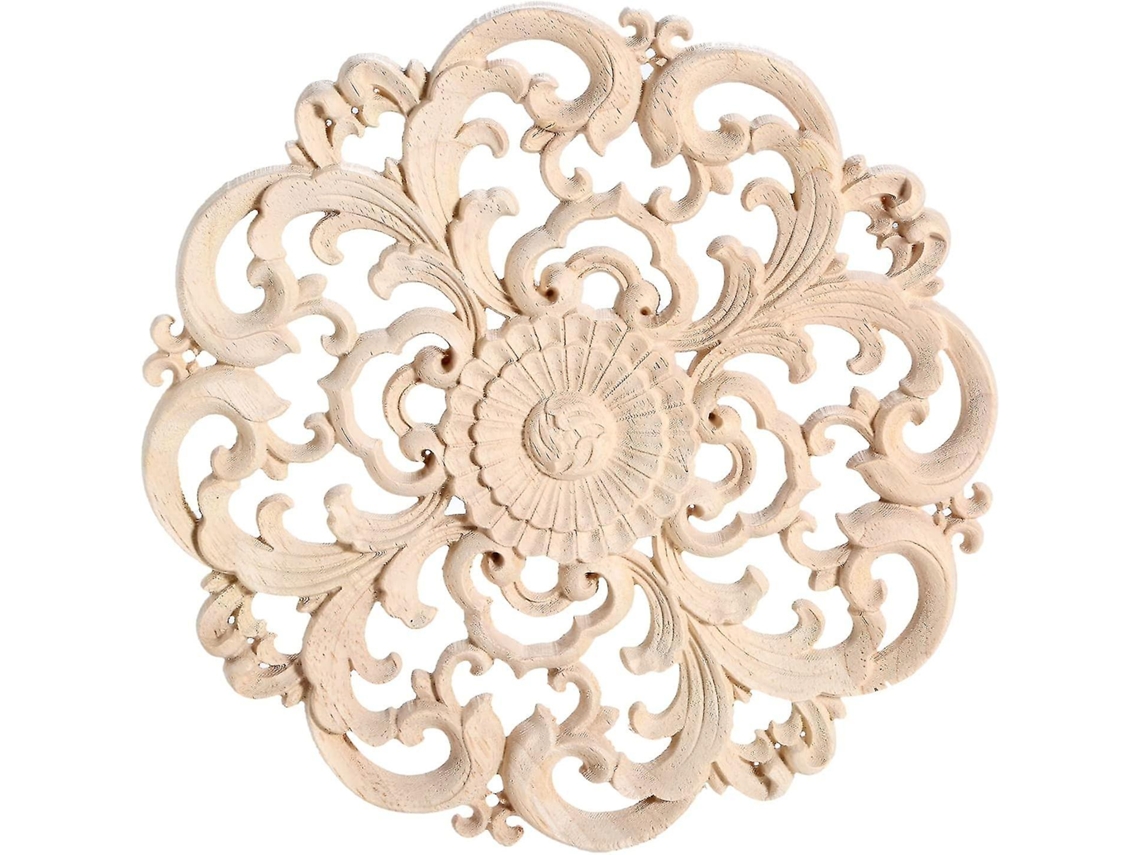 Rebe aplicaciones Grabadas Redondas de 9.4"/24cm para Muebles, 2 Piezas para Remodelación de Gabinetes Y Decoración 20cm*20cm