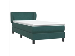 Cama box spring VIDAXL Verde Veludo (80x220cm)