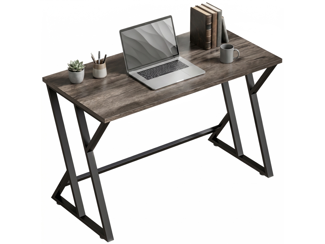 Mesa de Computador 120cm,escrivaninha Industrial com Estrutura Metálica em Z,mesa de Trabalho para Escritório,estilo Usado Cinza BTFORUS