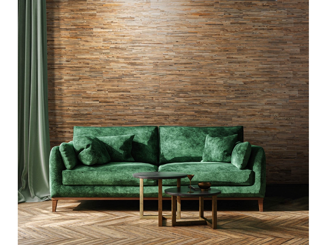 Painel Decorativo de Parede Brut Madeira Recuperado do Celeiro - Textura Escovada - 14 Paineis 72x10cm - 1m²