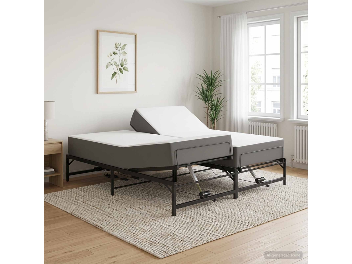 Vidaxl Estrutura De Cama Elétrica Ajustável Preto 96 X 200 Cm Aço