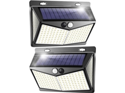 Refletor solar externo com 208 LEDs e sensor de movimento, da Brilvibera.
