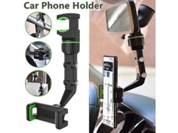 Suporte De Telefone Para Carro 360 Graus, Multifuncional, Giratório, Para Espelho Retrovisor De Carro